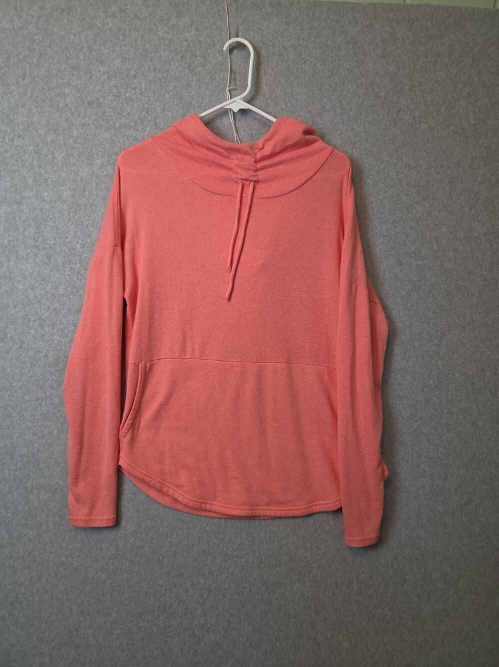 prAna Foresta Fresca Pink LS Lightweight Hoodie Women's Large Stretch Pockets